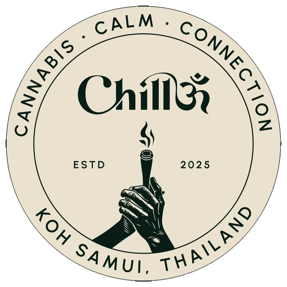 ChillOm round badge, cream