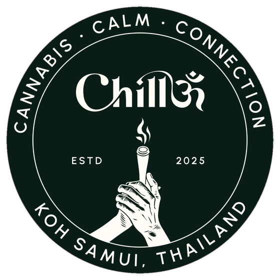 ChillOm round badge, deep green