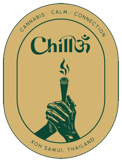 ChillOm oval badge, gold